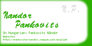 nandor pankovits business card