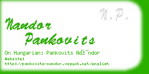 nandor pankovits business card